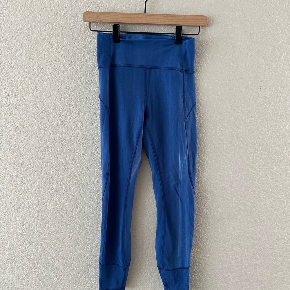 Lululemon Blue Acid Washed Printed Leggings Yoga Women’s Size 4